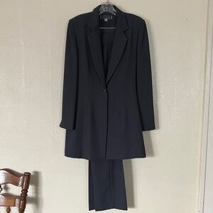 Halston Vintage 90s Gray Careerwear Pantsuit, 12